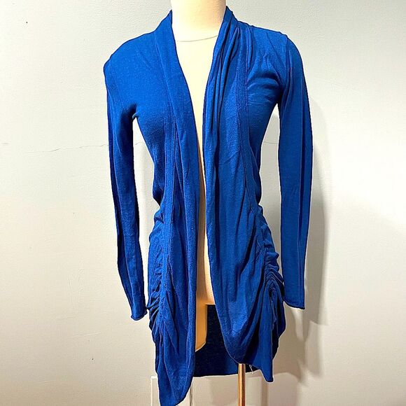 Kensie Royal Blue Long Duster Cardigan Size XS - Picture 1 of 8